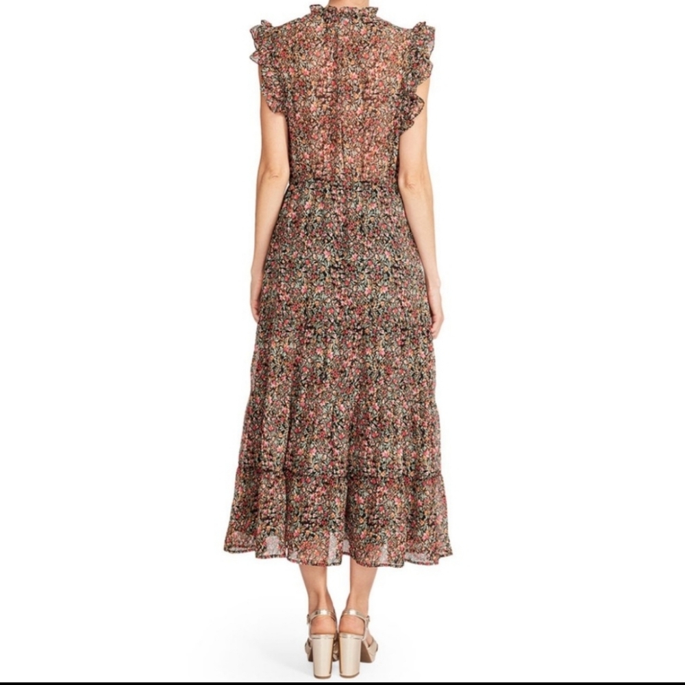 BB Dakota Floral Maxi Dress - Black and Red
